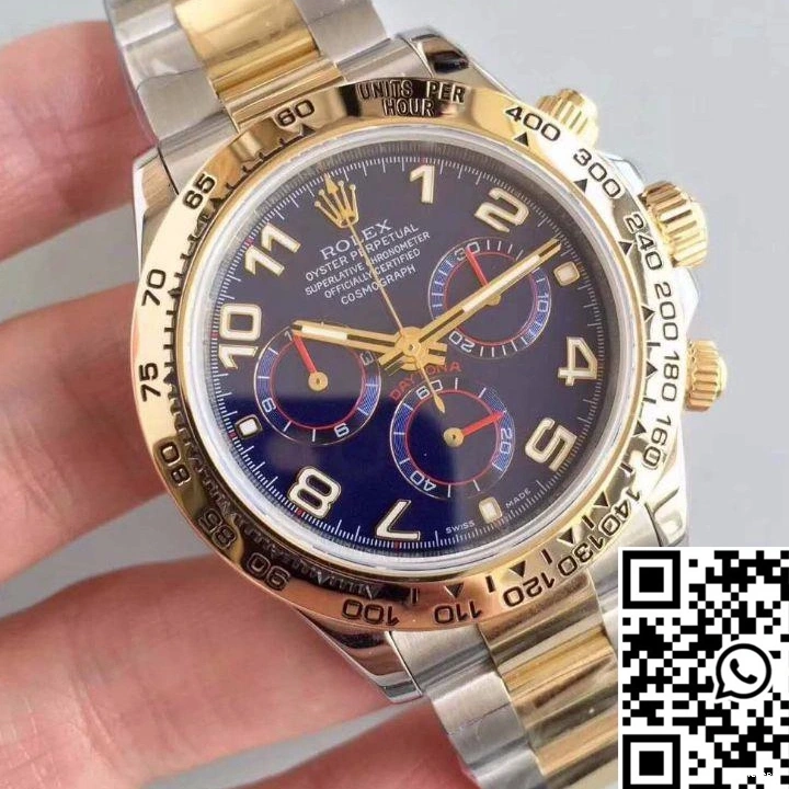 Gold Yellow Rolex Blue Dial Comfortable Daytona Factory 3A 116503 18K Wrapped 1118 Cosmograph 0815